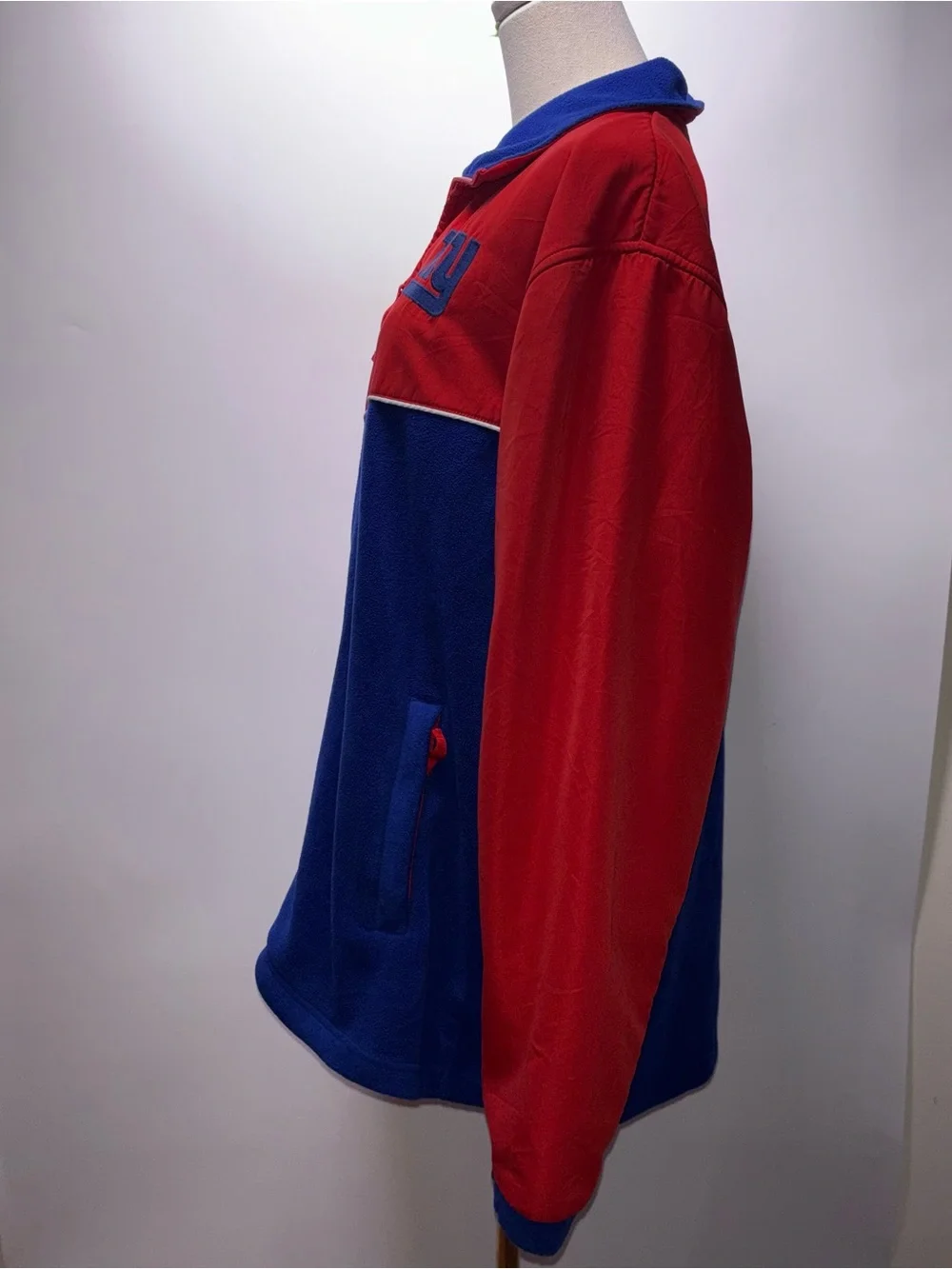 NFL NY Giants Fleece Color Block Jacket Size L